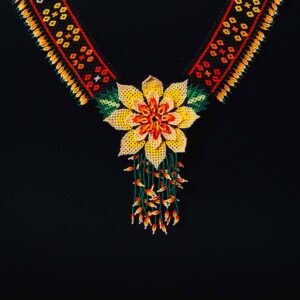 Peyote Flower Beaded Necklace